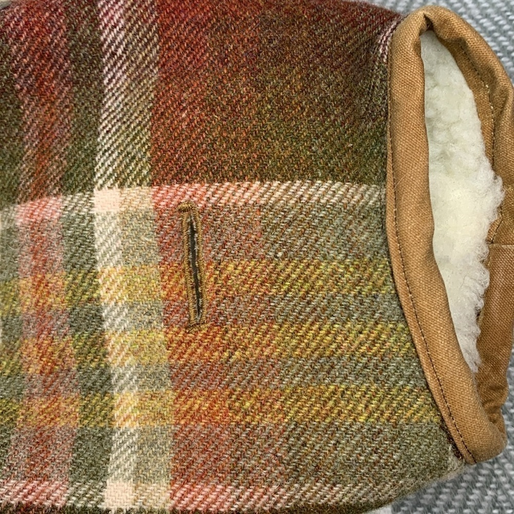 Puppy Dog Jacket/Coat Snaps Lined Back Leash Hole Canvas Wool Plaid Extra Small - Picture 4 of 11